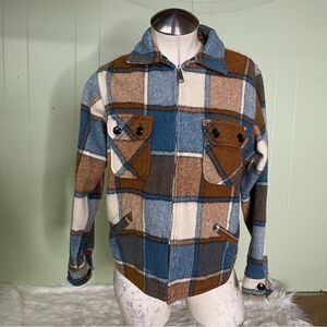 1960s Vintage Traverse Bay Woolens Wool‎ Mackinaw Plaid Jacket Women’s 12